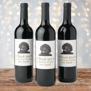 Goldendoodle-Hunde-Hochzeits-Weinetikett Weinetikett
