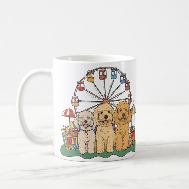 Goldendoodle Hunde im Karneval Kaffeetasse (Links)