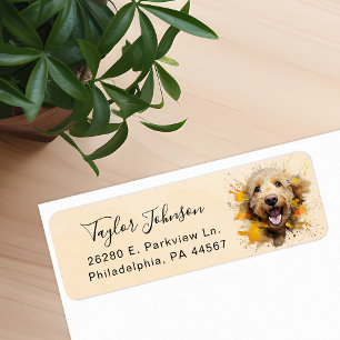 Goldendoodle-Hunde-Rücksende-Adressetikett