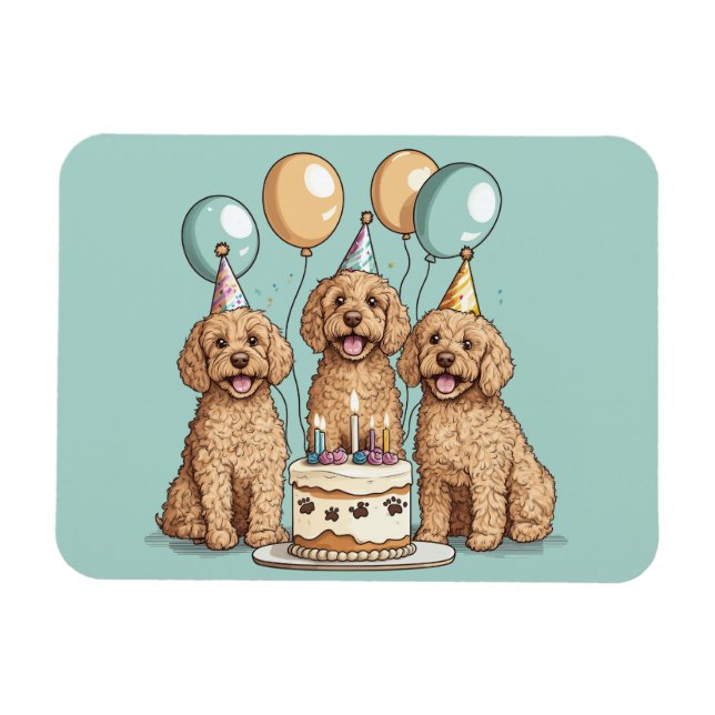 Goldendoodle Hunde zum Geburtstag Magnet (Horizontal)