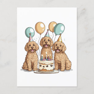 Goldendoodle Hunde zum Geburtstag Postkarte