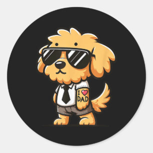 Goldendoodle I Liebe Vater Funny Dog Tattoo Runder Aufkleber