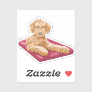 Goldendoodle Illustration Sticker von Deb Jeffrey