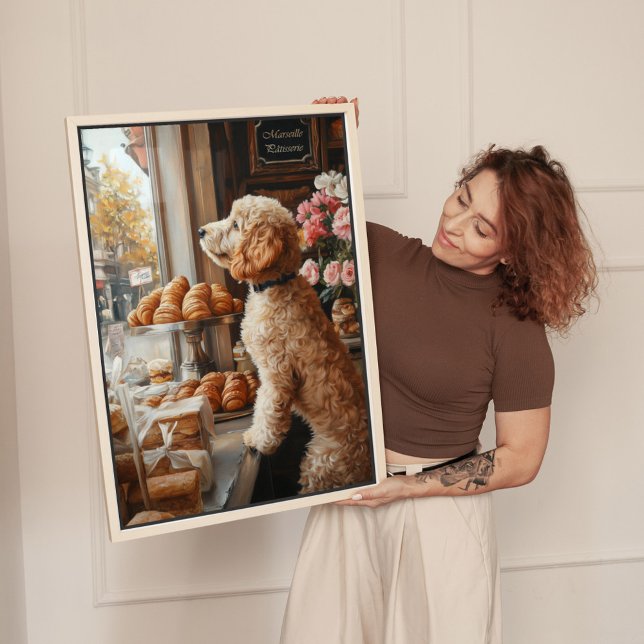 Goldendoodle im Französischen Bäckerei Kunst Leinwanddruck (Von Creator hochgeladen)