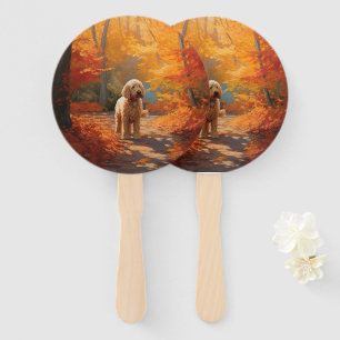 Goldendoodle im Herbst Leaves Fall Inspiriert Fächer