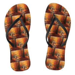 Goldendoodle im Herbst Leaves Fall Inspiriert Flip Flops