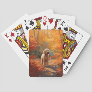 Goldendoodle im Herbst Leaves Fall Inspiriert Spielkarten