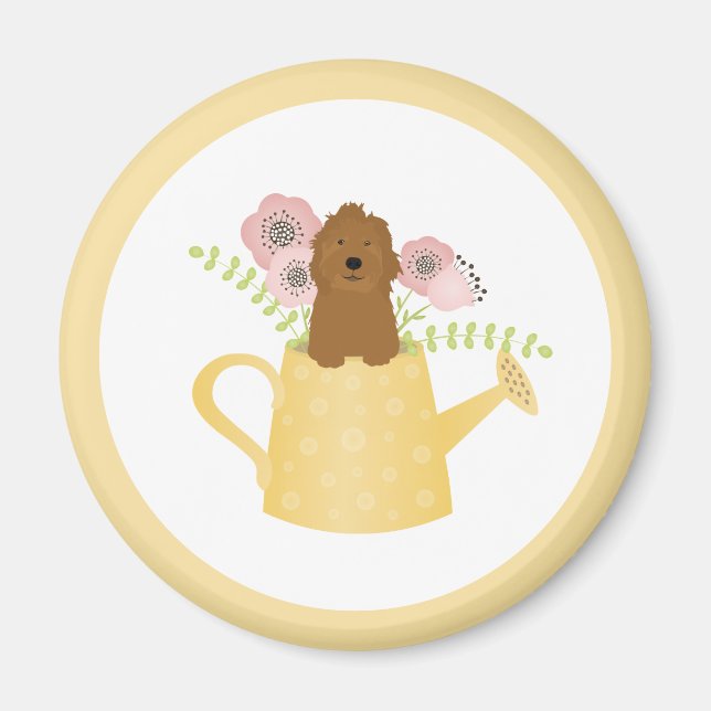 Goldendoodle im Wasser kann gelb sein Magnet (Vorne)
