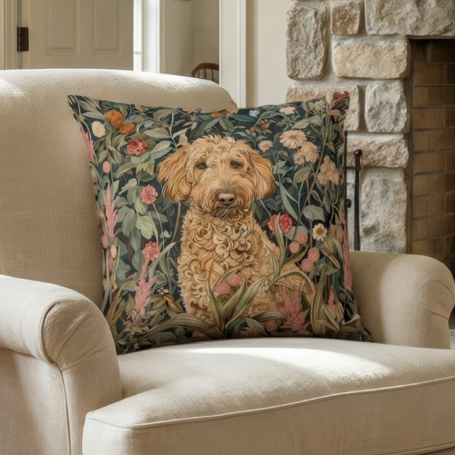 Goldendoodle im William Morris Stil Kissen (Von Creator hochgeladen)