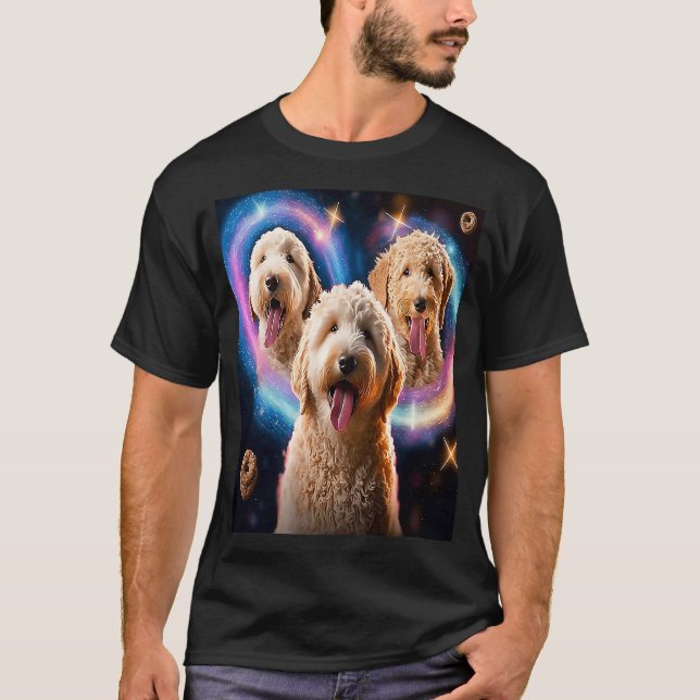 Goldendoodle In Space With Donuts Cute Doodle Boys T-Shirt (Vorderseite)