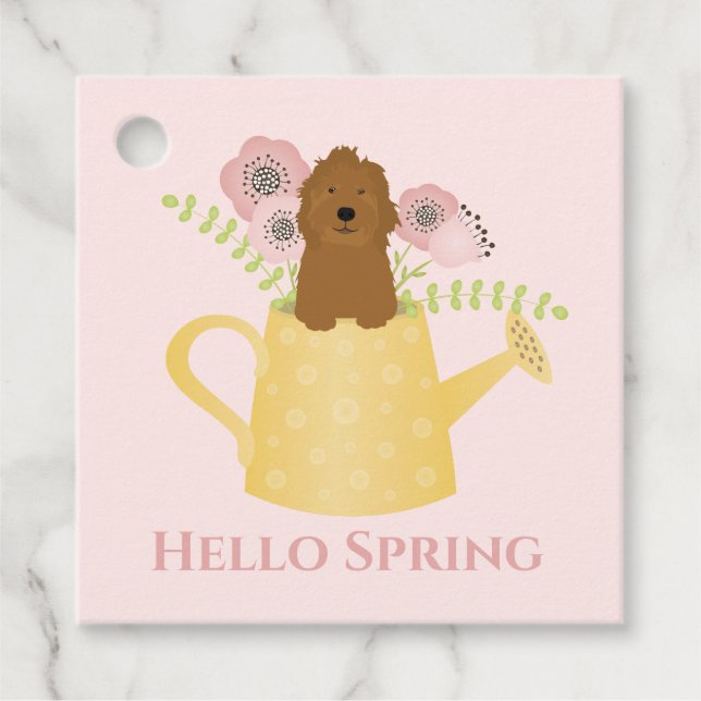 Goldendoodle in Wasserqualität Geschenkanhänger (Vorderseite)