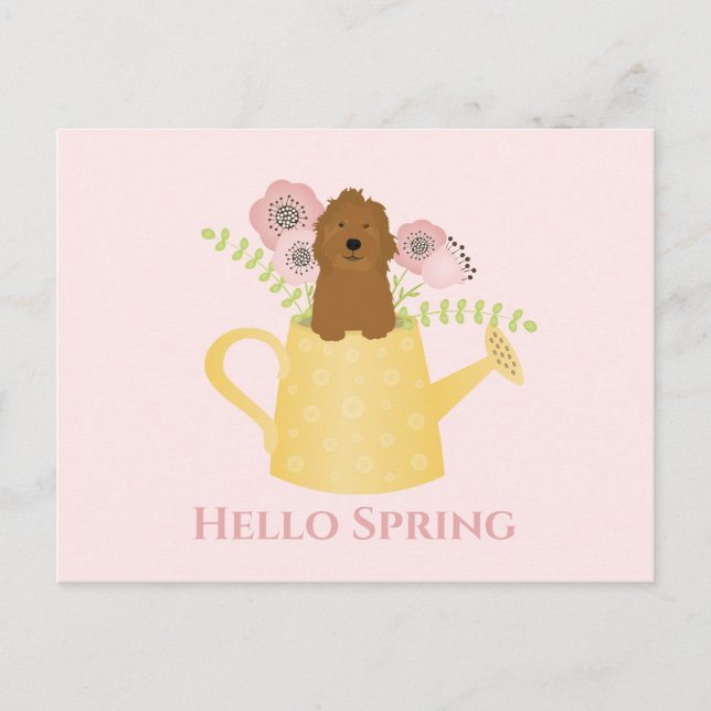 Goldendoodle in Wasserqualität Postkarte (Vorderseite)