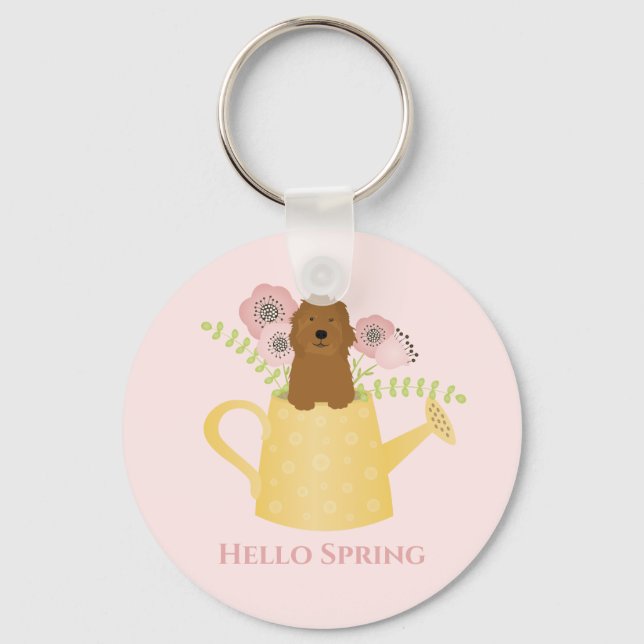 Goldendoodle in Wasserqualität Schlüsselanhänger (Vorderseite)
