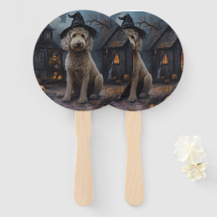 Goldendoodle-Kürbisse Halloween Gruselig Fächer