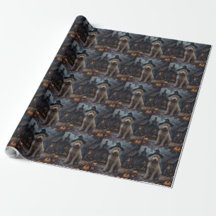 Goldendoodle Kürbisse Halloween Gruselig Geschenkpapier