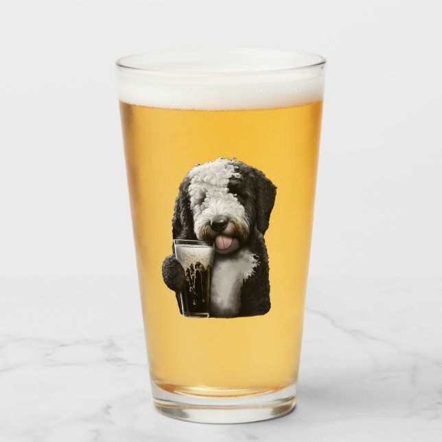 Goldendoodle, Labradoodle, bernedoodle lustiges Ge Glas (Vorne (Gefüllt))