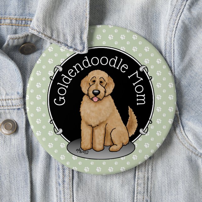 Goldendoodle-Mama Doodle-Mama (goldrot) Hundemutte Button (Beispiel)