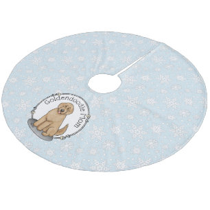 Goldendoodle-Mama Doodle-Mama (goldrot) Hundemutte Fleece Weihnachtsbaumdecke