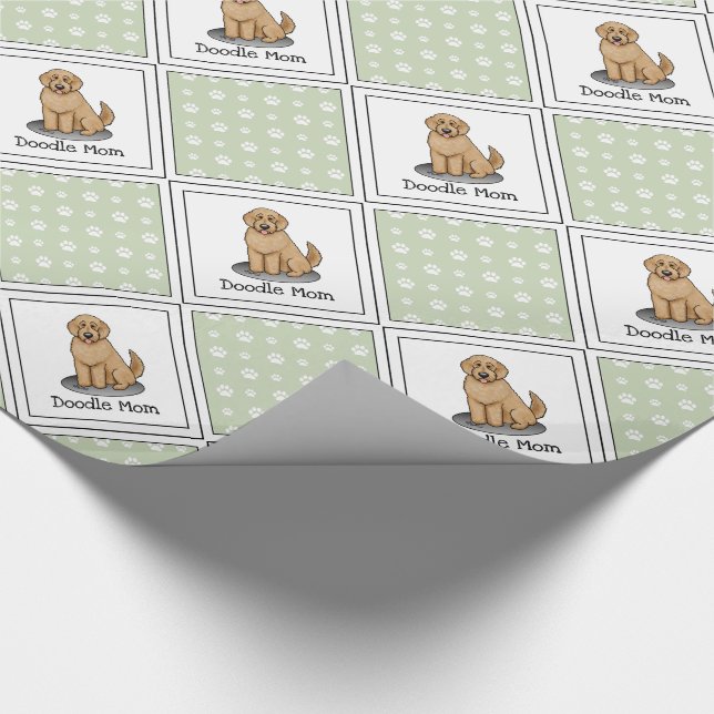Goldendoodle-Mama Doodle-Mama (goldrot) Hundemutte Geschenkpapier (Ecke)