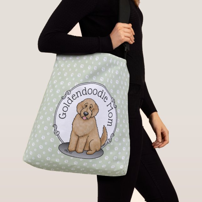 Goldendoodle-Mama Doodle-Mama (goldrot) Hundemutte Tragetaschen Mit Langen Trägern (Von Nahem)