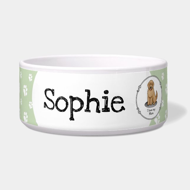Goldendoodle-Mama (Kind) Doodle (goldrot) Napf (Vorderseite)