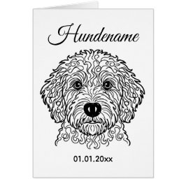 Goldendoodle Minimalist Line Art Personalized card