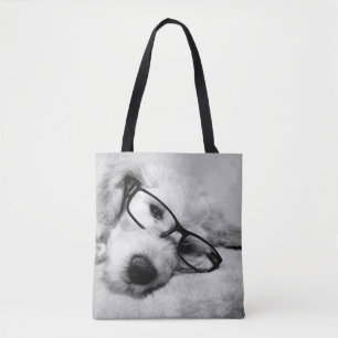 Goldendoodle mit Brille Tasche