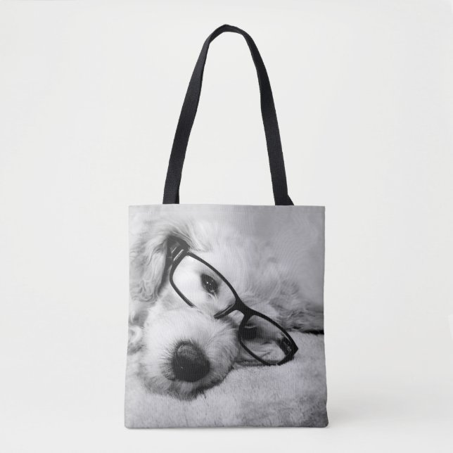 Goldendoodle mit Brille Tasche (Vorderseite)