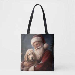 Goldendoodle mit dem Weihnachtsmann Weihnachten Tasche