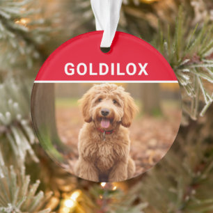 Goldendoodle mit Hundes Name Foto Weihnachten Ornament