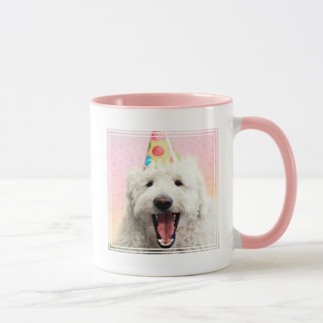 Goldendoodle mit Party-Hut Tasse (Rechts)