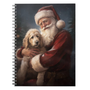 Goldendoodle mit Santa Claus Festliches Weihnachte Notizblock