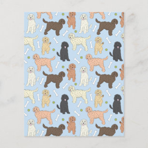 goldendoodle-Muster in blau