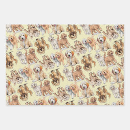 Goldendoodle-Niedliches Dog-Muster Geschenkpapier Set