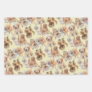 Goldendoodle-Niedliches Dog-Muster Geschenkpapier Set