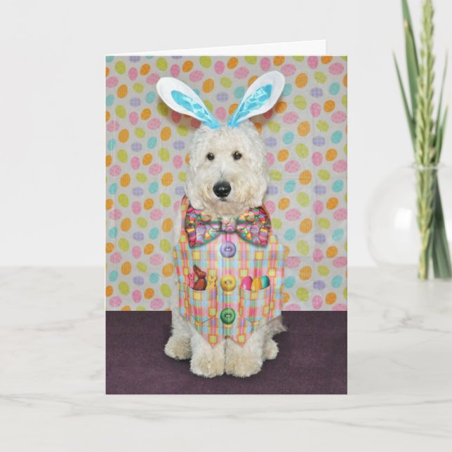 Goldendoodle Ostern Karte (Vorderseite)