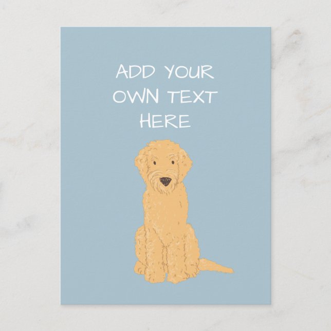 Goldendoodle Personalisierter Hundename Postkarte (Vorderseite)