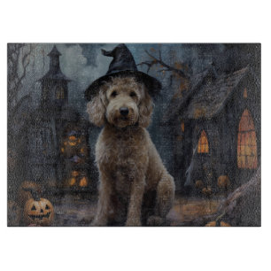 Goldendoodle Pumpkins Halloween Beängstigend Schneidebrett