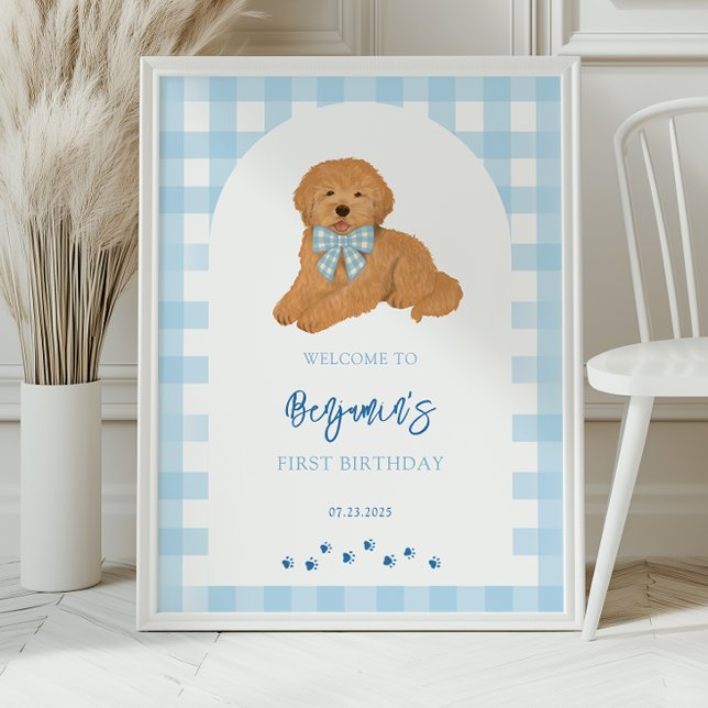 Goldendoodle Puppy Dog Birthday Party Welcome  Poster (Von Creator hochgeladen)