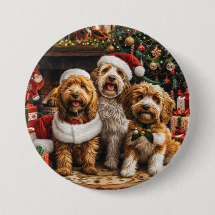 Goldendoodle Puppy Hunde Button