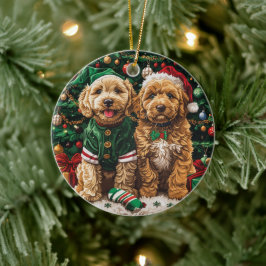 Goldendoodle Puppy Hunde Keramik Ornament