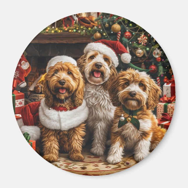 Goldendoodle Puppy Hunde Magnet (Vorne)