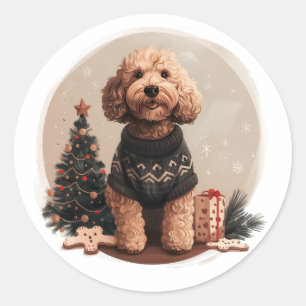 Goldendoodle Puppy Hunde Runder Aufkleber