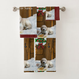 Goldendoodle Puppy Weihnachten Badhandtuch Set