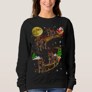 Goldendoodle Rentier Weihnachtsfeier Reiten Santa Sweatshirt