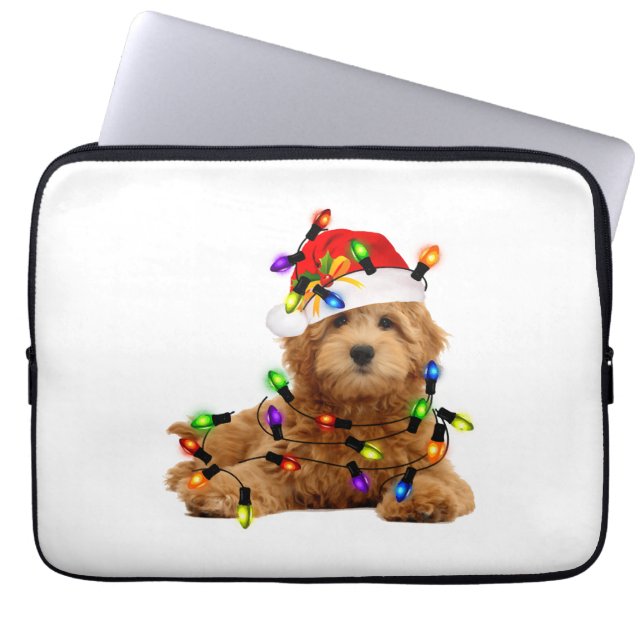Goldendoodle Santa Dog Laptopschutzhülle (Vorderseite)