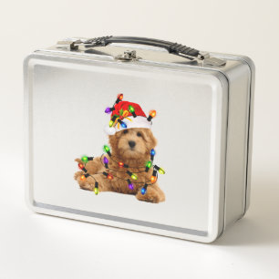 Goldendoodle Santa Dog Metall Brotdose