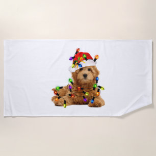 Goldendoodle Santa Dog Strandtuch