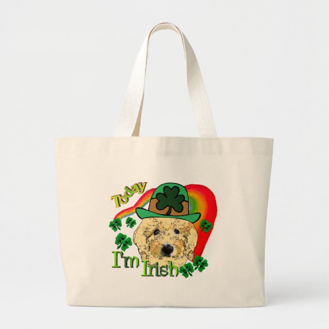 Goldendoodle St Patricks Day Jumbo Stoffbeutel (Vorne)
