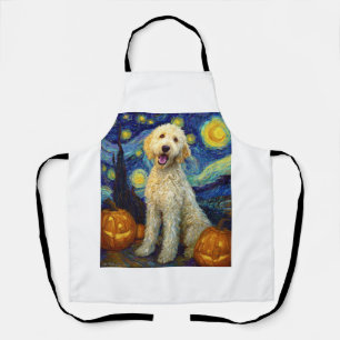 Goldendoodle Süßer Hund Halloween Jack O Kürbis Schürze